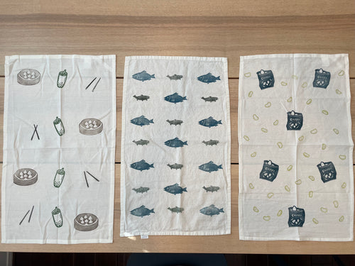 Hand-Printed Flour Sack Tea Towel | Handmade Gift