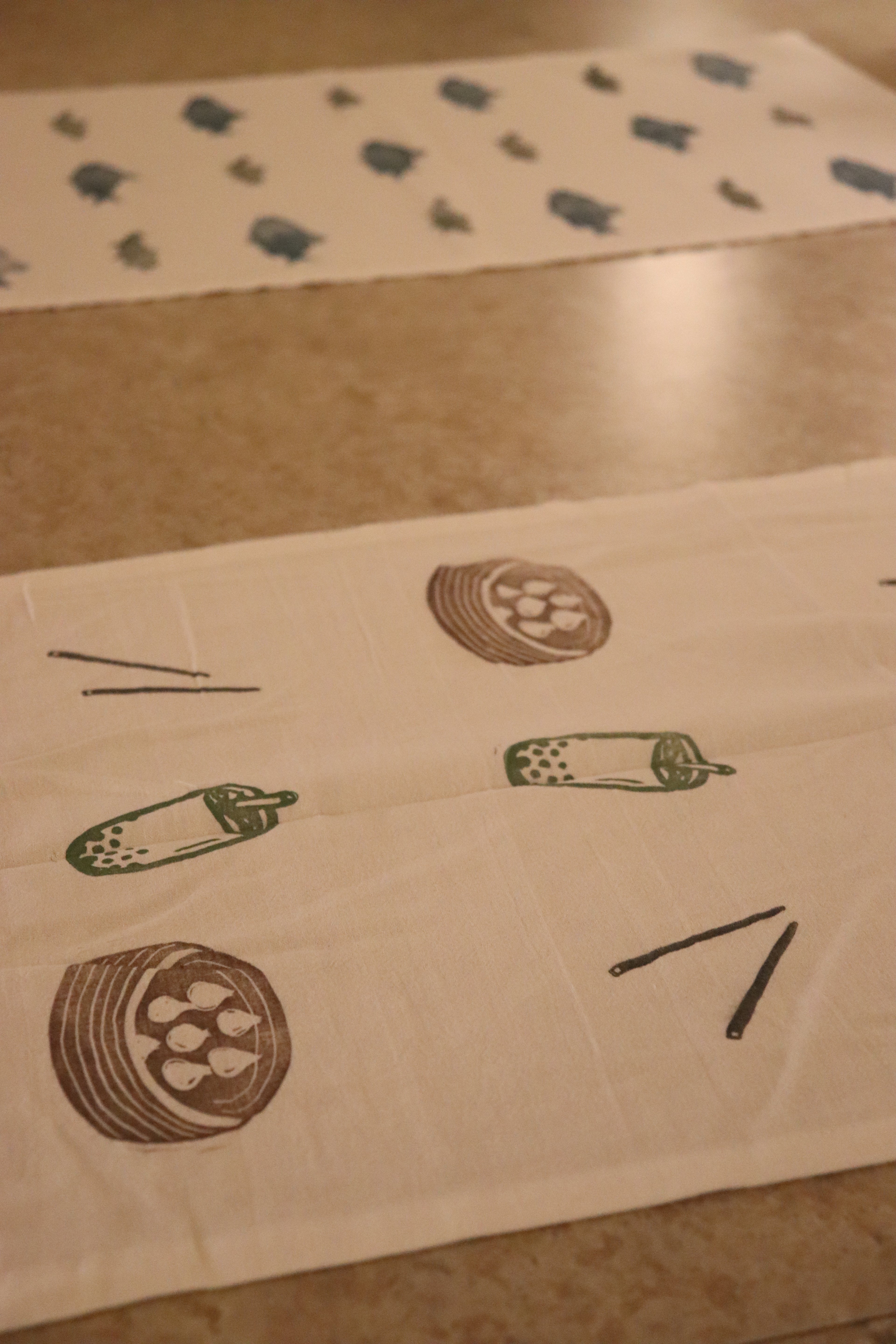 Hand-Printed Flour Sack Tea Towel | Handmade Gift