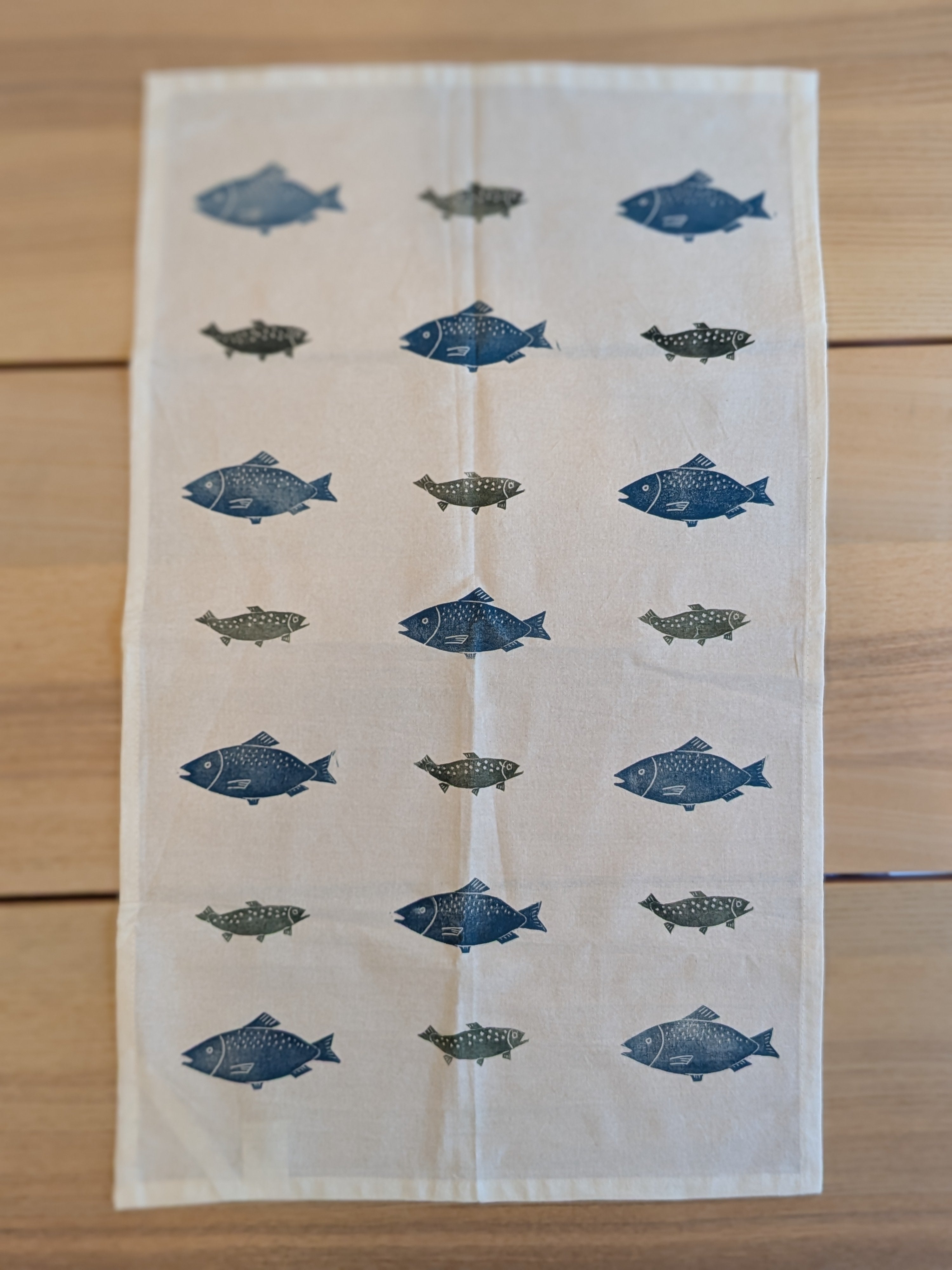 Hand-Printed Flour Sack Tea Towel | Handmade Gift