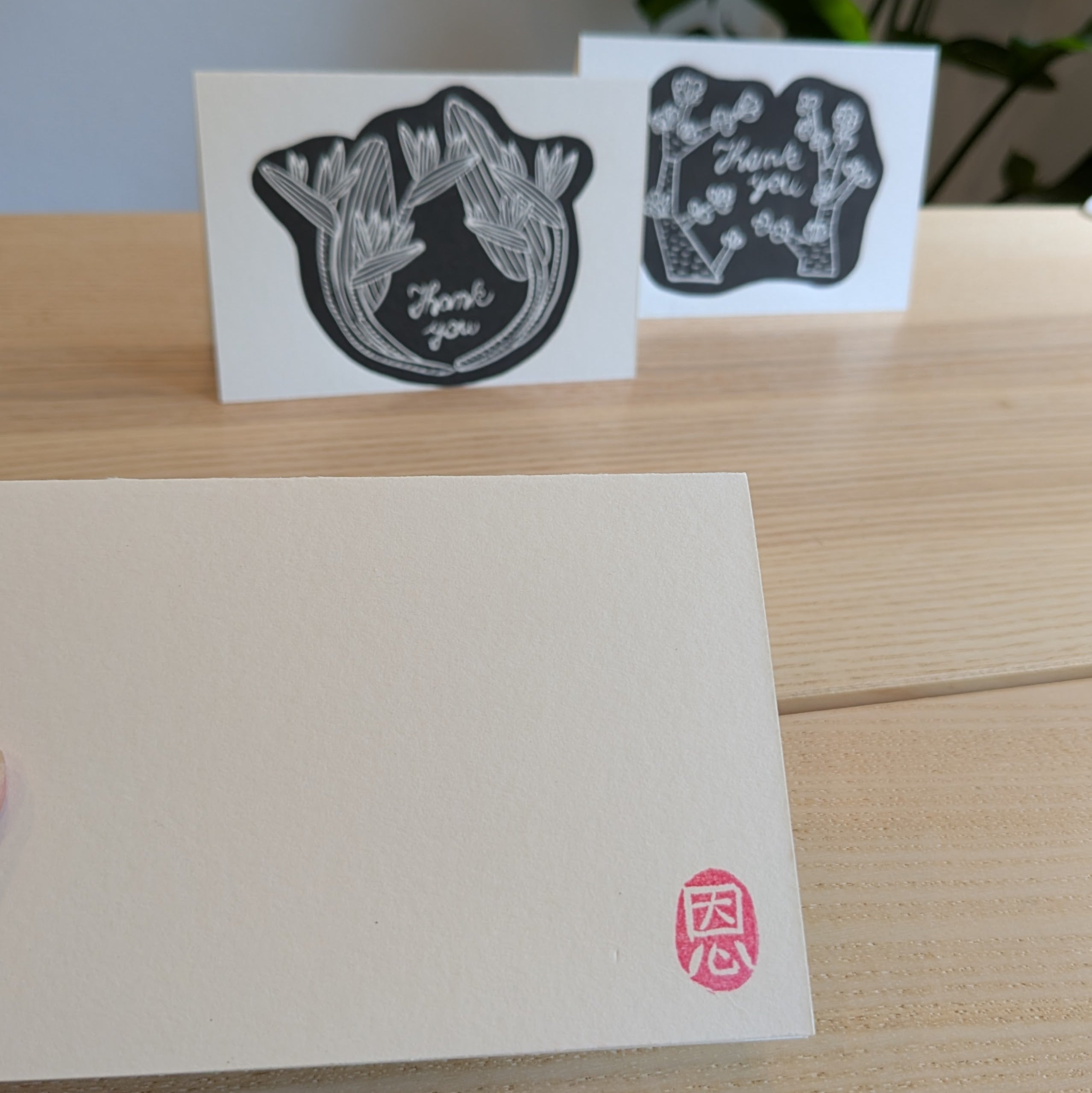Hand-Printed Botanical Note Cards - Set of 3: Bird of Paradise, Jade, & Protea