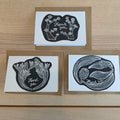 Hand-Printed Botanical Note Cards - Set of 3: Bird of Paradise, Jade, & Protea
