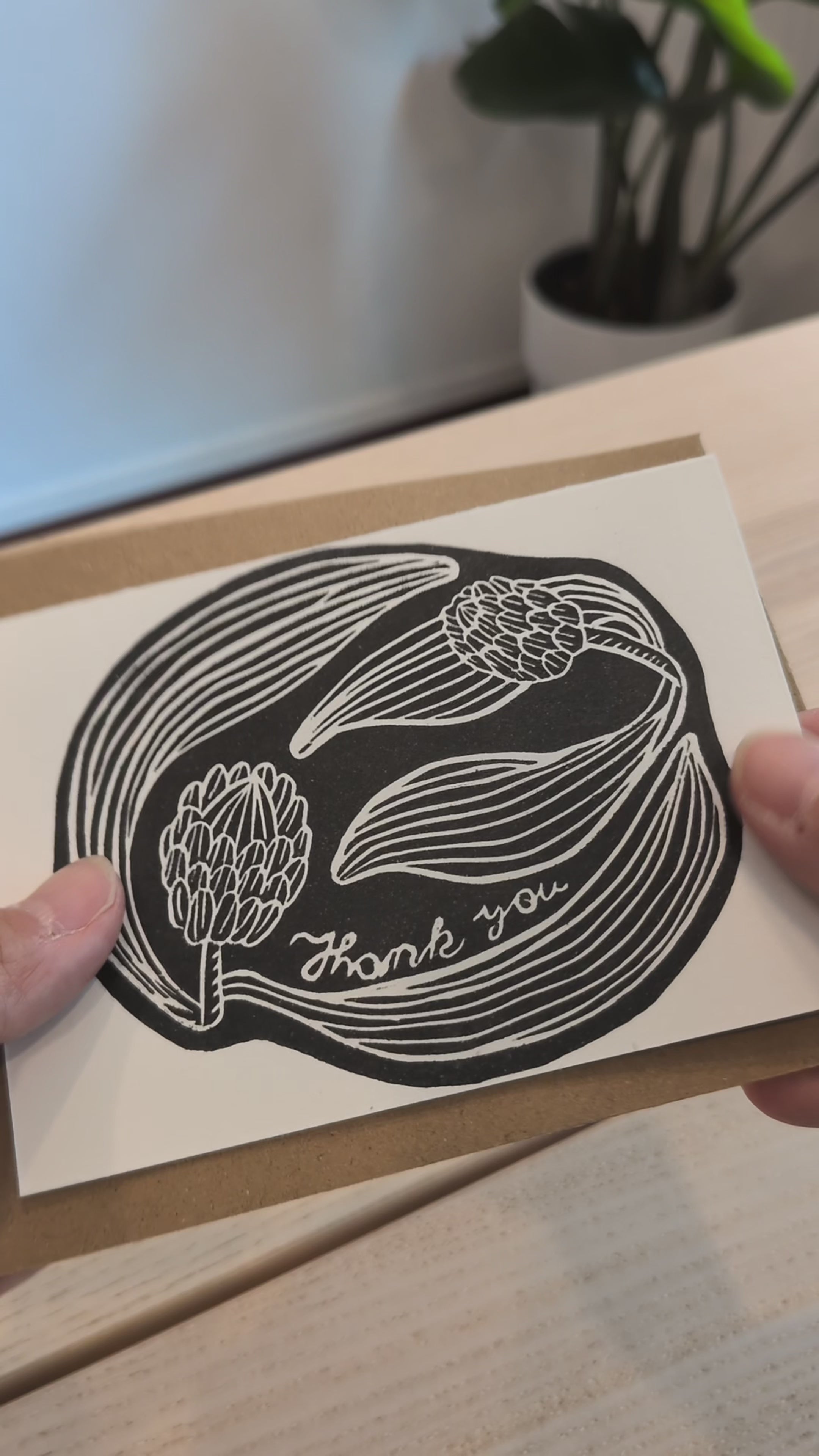 Hand-Printed Botanical Note Cards - Set of 3: Bird of Paradise, Jade, & Protea